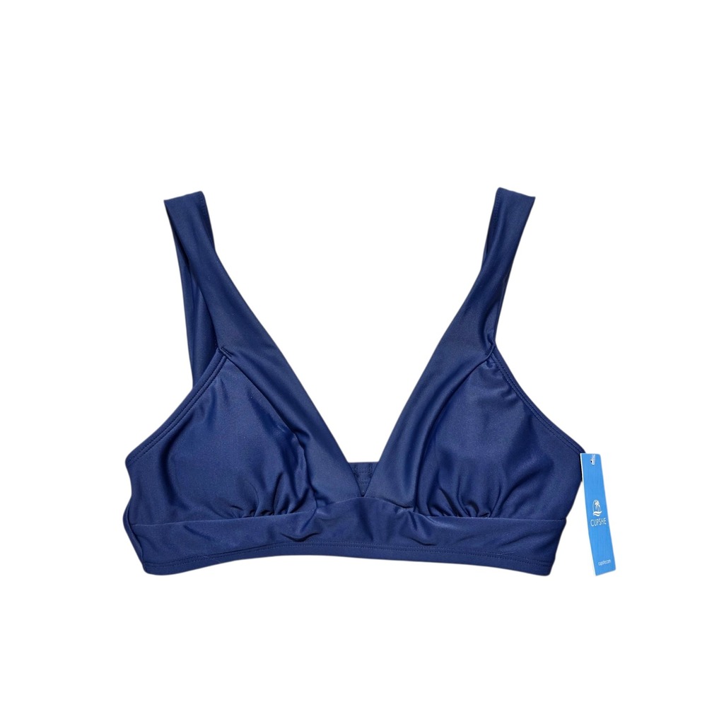 NEW Cupshe‎ Navy Blue Bikini Top Swimsuit Beachwear Women's Size Small